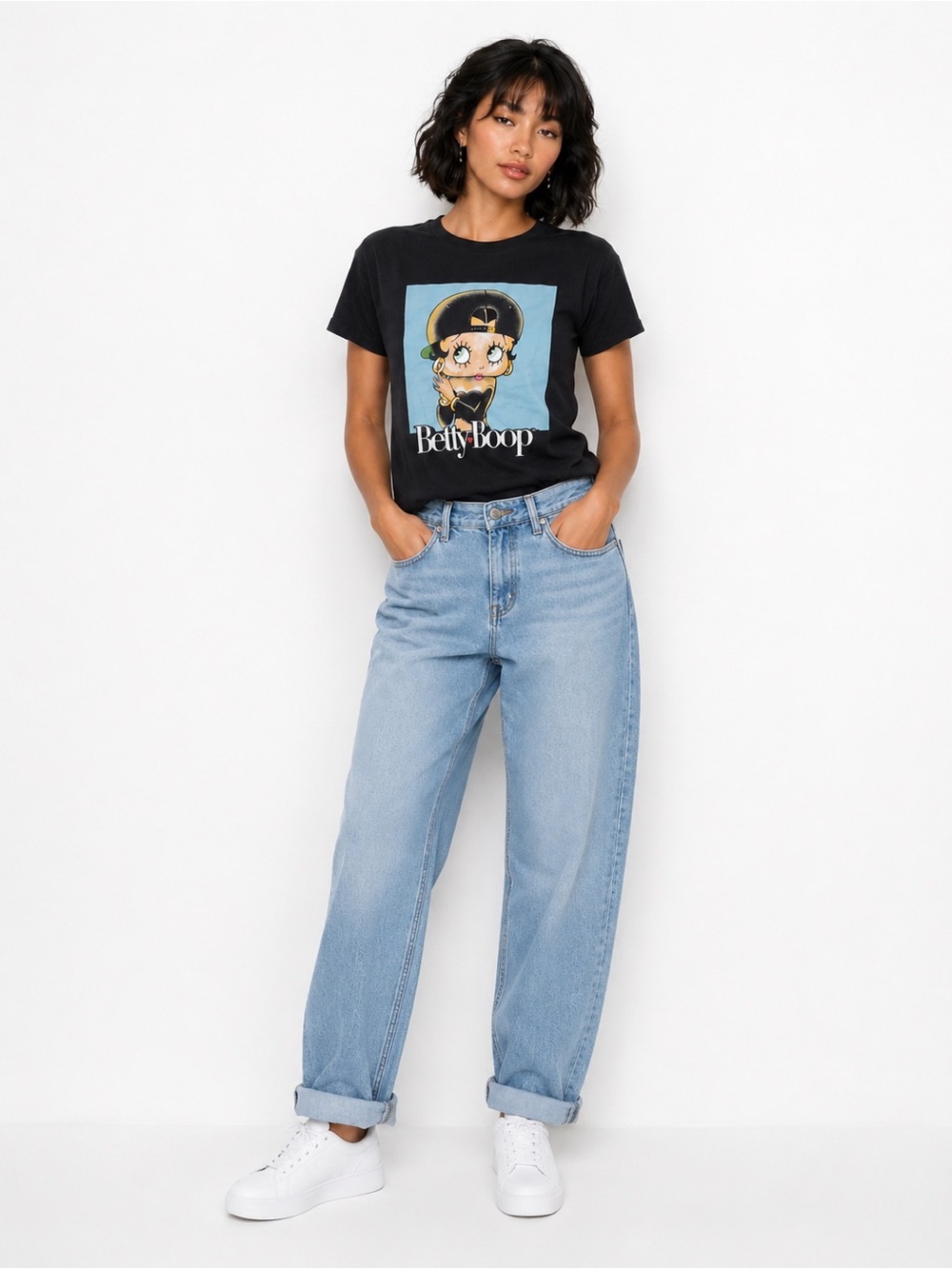 Betty Boop Graphic T-Shirt Women’s XL Black Short Sleeve 100% Cotton Casual